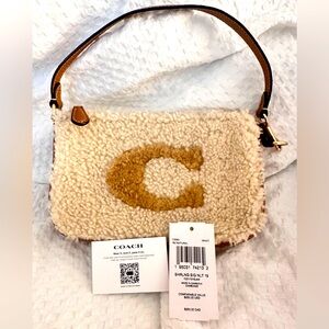 COACH CE691 Nolita 19 In Shearling And Leather With Coach Motif Gold/Natural Bag